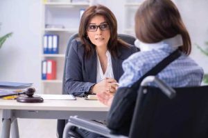 Personal Injury Lawer talking to a client